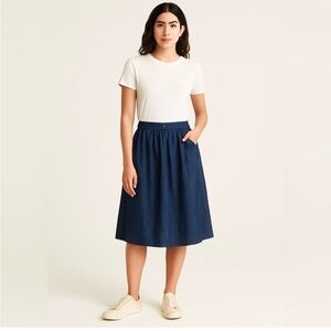 UNIQLO × Ines de la Fressange Paris Denim Midi Skirt – Size 8 / 28” Waist